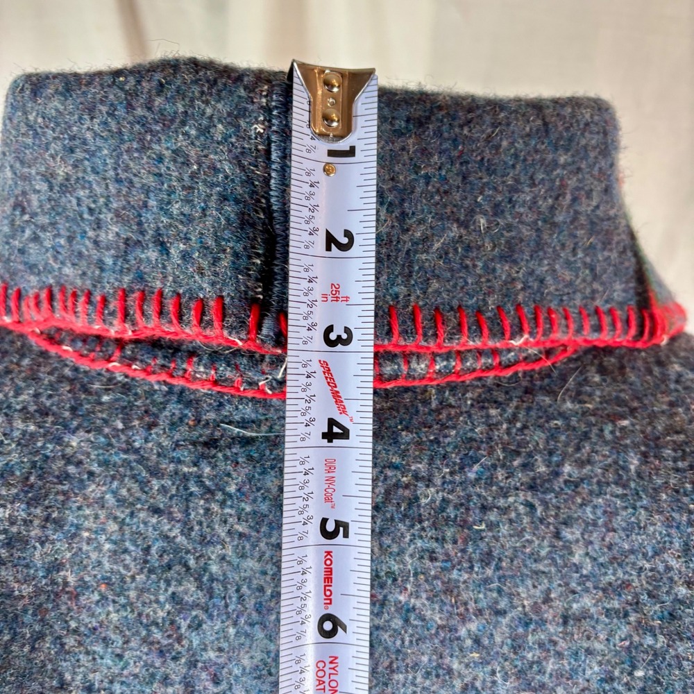 Handmade Gray Stripe Bog Jacket Zip Up from Pendleton Wool Blanket  | Woman's XL - Picture 10 of 15